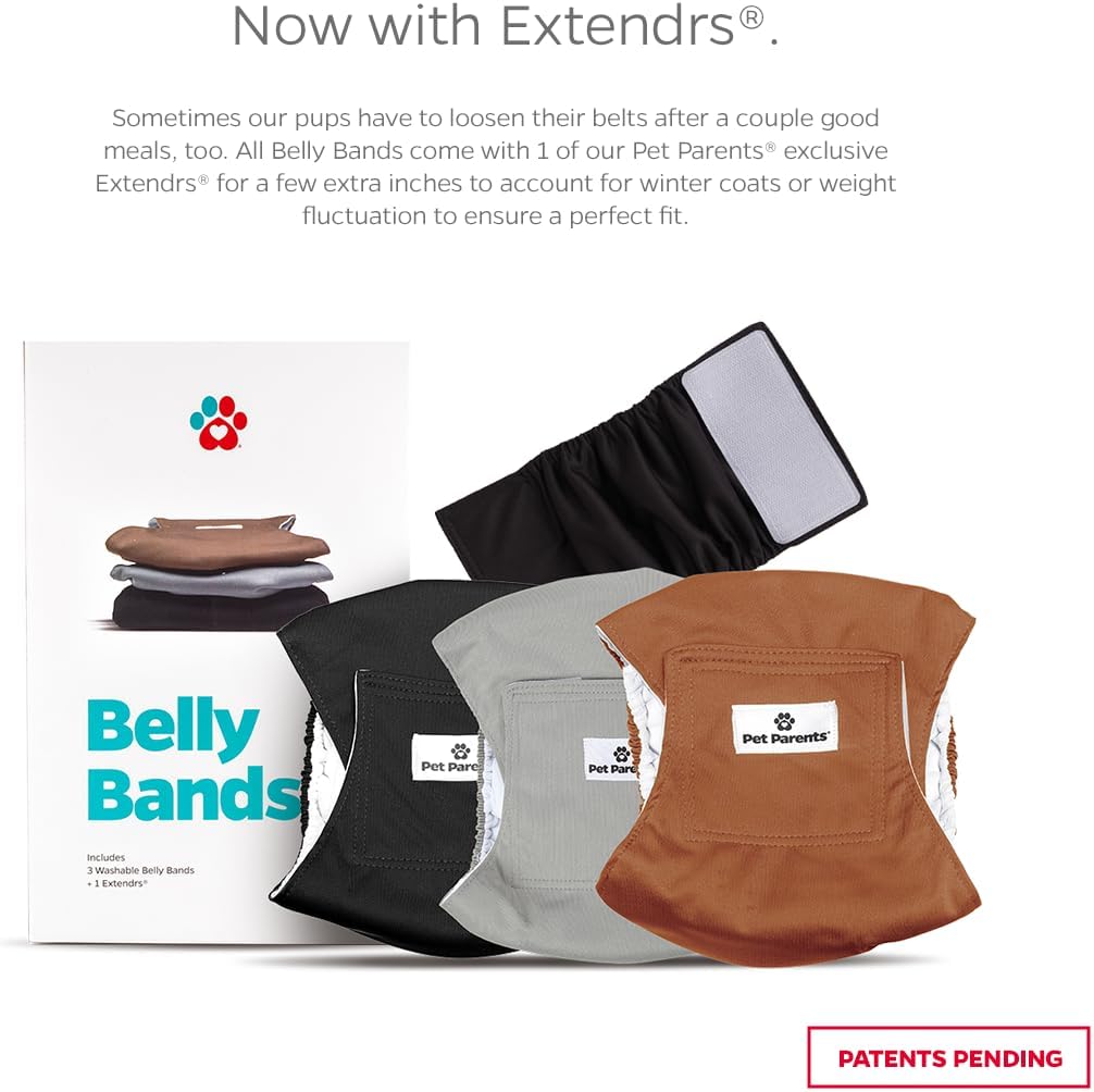 Pet Parents Premium Washable Belly Bands for Male Dogs & Extendrs, (3pack) of Male Dog Diapers & Male Dog Belly Bands, Color: Natural, Size: Small Dog Diapers Male