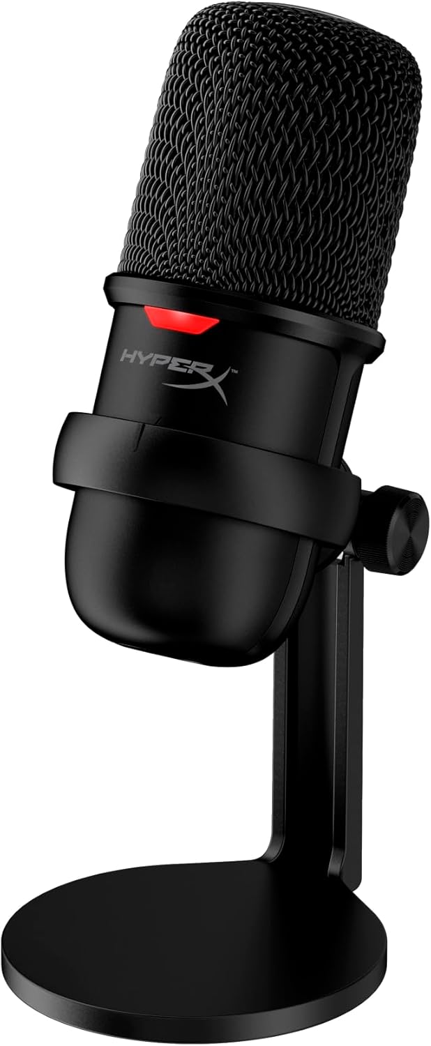 HyperX SoloCast – USB Condenser Gaming Microphone, for PC, PS4, PS5 and Mac, Tap-to-Mute Sensor, Cardioid Polar Pattern, great for Streaming, Podcasts, Twitch, YouTube, Discord,Black