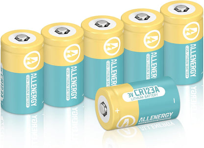 CR123A 3V Lithium Battery CR17345 3 Volt 123A Batteries 6 Pack High Capacity, 10 Years Shelf Life