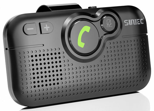 Handsfree Bluetooth Car kit for Cell Phone, Wireless Bluetooth Speaker for car, AUTO Power ON Support Siri Google Voice Assistant Hands Free Car Phone Speakerphone with Visor Clip-BC980SA