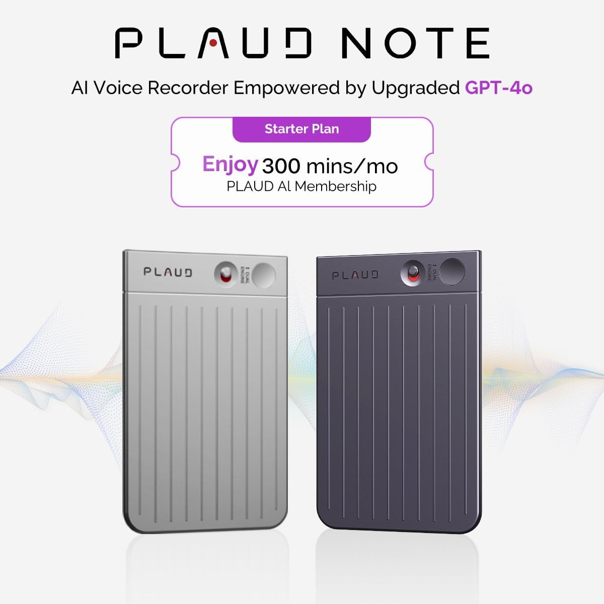 AI Voice Recorder, PLAUD Note Voice Recorder w/Case, App Control, Transcribe & Summarize Empowered by ChatGPT, Support 59 Languages, 64GB Memory, Audio Recorder for Lectures, Meetings, Calls, Black