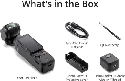 DJI Osmo Pocket 3, Vlogging Camera with 1'' CMOS & 4K/120fps Video, 3-Axis Stabilization, Fast Focusing, Face/Object Tracking, 2" Rotatable Touchscreen, Digital Camera for Photography, YouTube