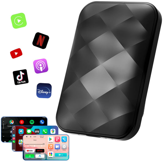 KE'VERSO Wireless CarPlay Adapter & Android Auto Wireless Adapter for iPhone,Magic carplay Ai Box Streaming Device for Cars with OEM Wired CarPlay, Magic Link CarPlay Support Netflix, YouTube, Hulu+
