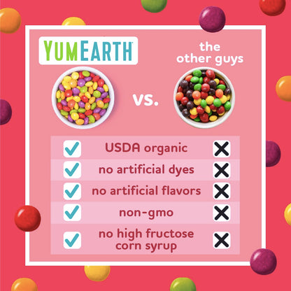 YumEarth Organic Giggles Chewy Candy - Allergy Friendly (Top 9 Free), No Artificial Dyes or Flavors, Non GMO, Gluten Free, Vegan - Individually Wrapped Fruity Snack Packs - 0.5 Ounce (Pack of 10)
