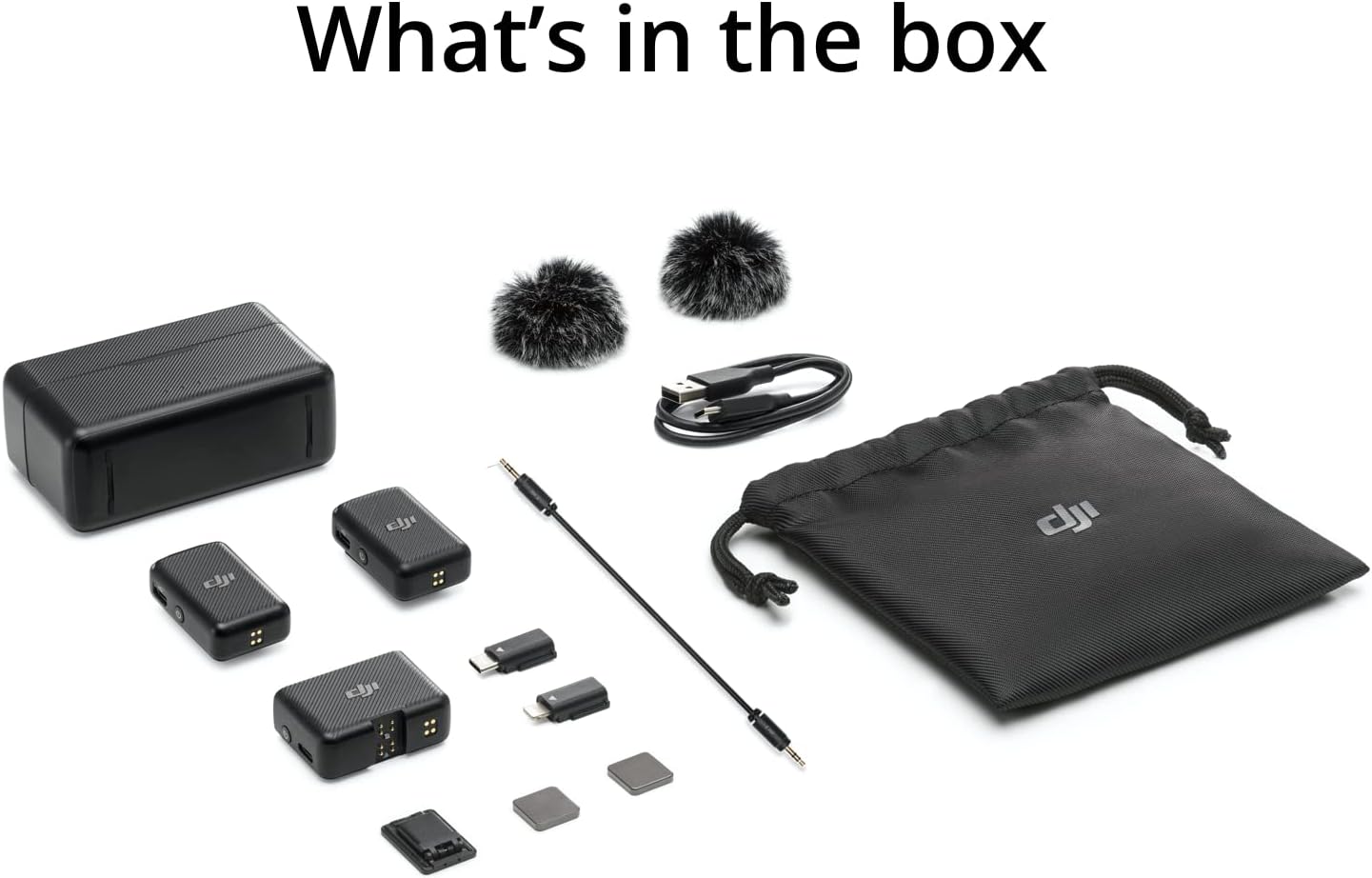 DJI Mic (2 TX + 1 RX + Charging Case), Wireless Lavalier Microphone, 250m (820 ft.) Range, 15-Hour Battery, Noise Cancellation, Wireless Microphone for PC, iPhone, Andriod, Record Interview, Vlogs