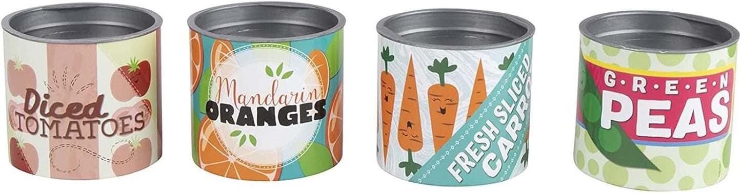Juvale Set of 16 Toy Food Cans for Kids Pretend Play Grocery Store Stackable Accessories, Supermarket Playset