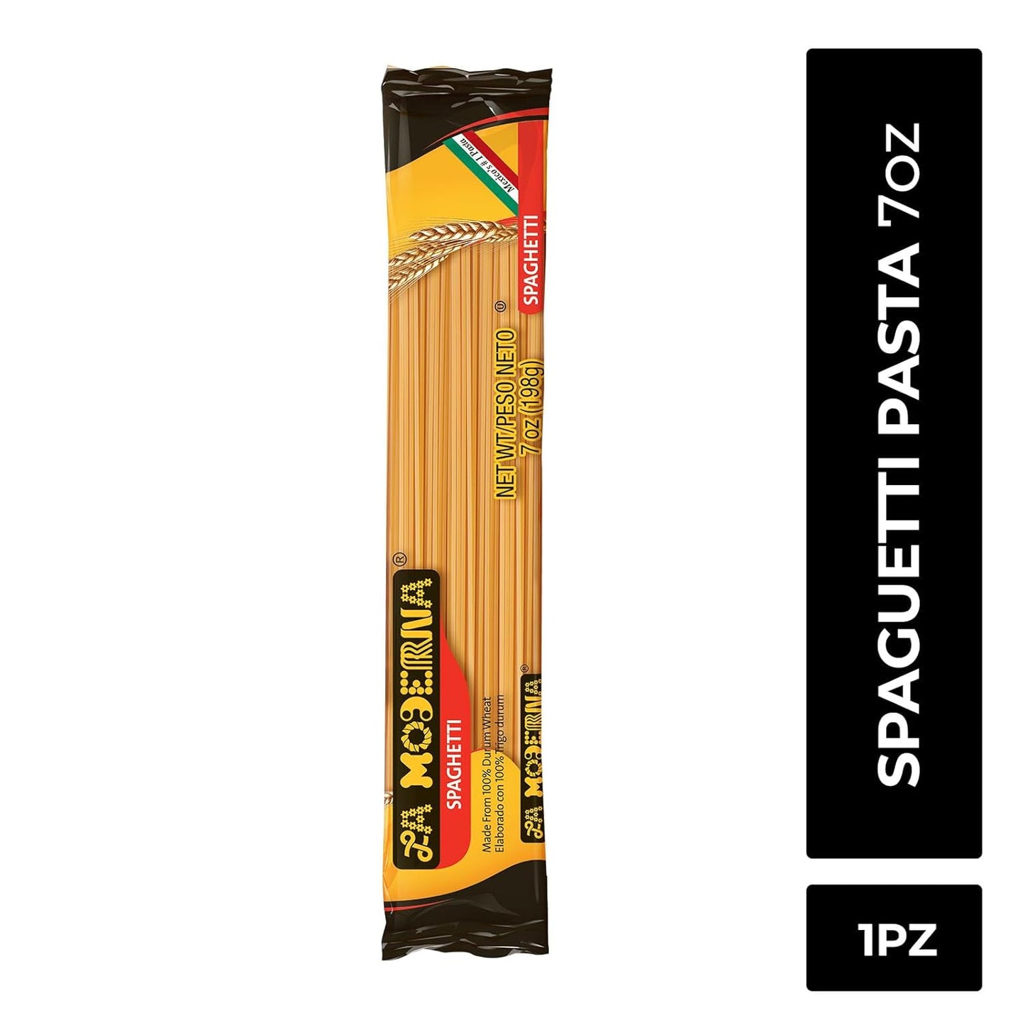 LA MODERNA, Spaghetti, Pasta, Hecha con Sémola de Trigo Durum, Enriquecida con Vitaminas y Hierro, 7 oz