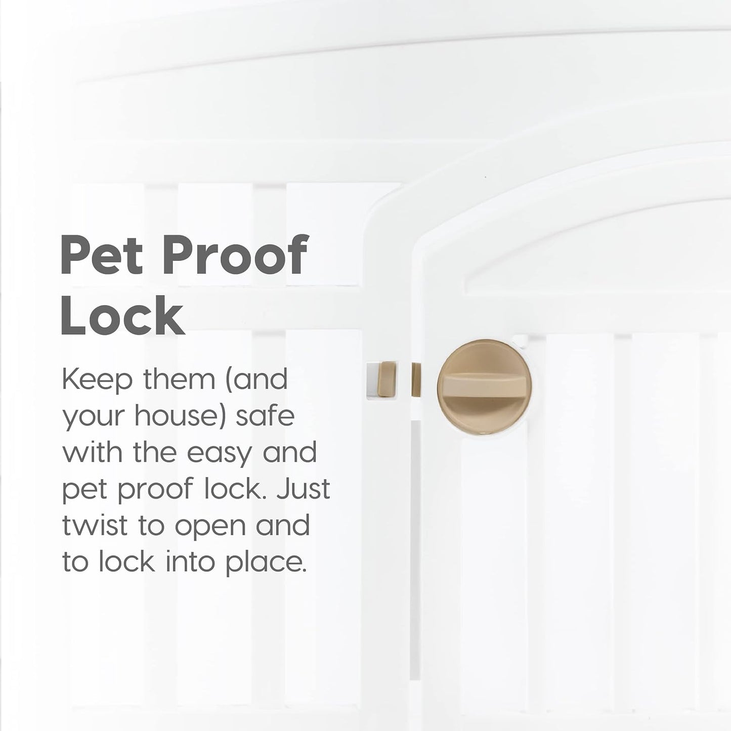 IRIS USA 24" Exercise 4-Panel Pet Playpen with Door, Dog Playpen, Puppy Playpen, for Puppies and Small Dogs, Keep Pets Secure, Easy Assemble, Fold It Down, Easy Storing, Customizable, White