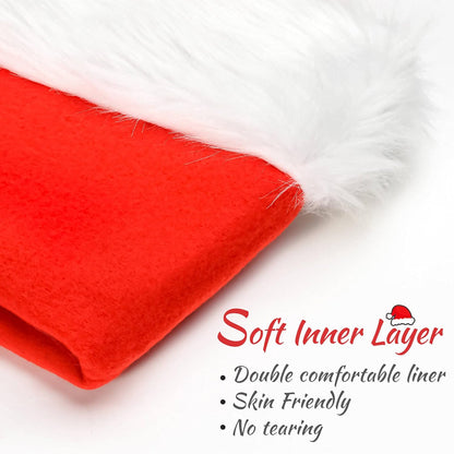 JUANANIUG Baby Santa Hat: Christmas Hat for Infant Newborn - Extra Thicken Classic Fur for Christmas New Year Festive Xmas Holiday Party Supplies