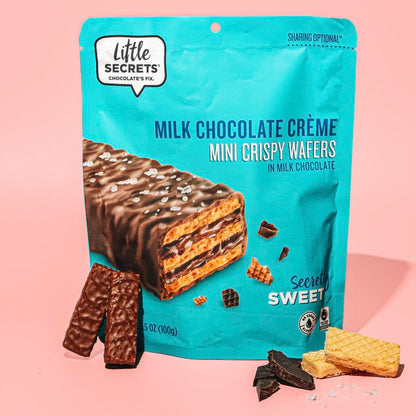 Little Secrets | Milk Chocolate Crispy Wafers | 10 Minis | Made in Europe | Nothing Artificial & No Sugar Alcohols | Sustainable Cocoa | 3.5 Ounce, Pack of 1