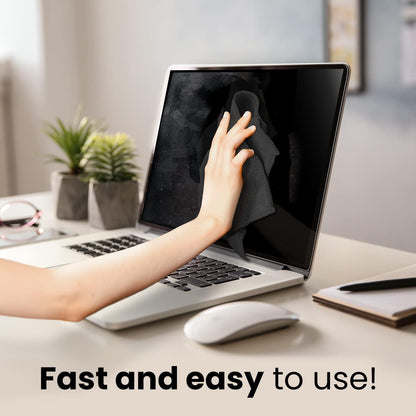 EVEO Electronic Wipes Screen Cleaner-TV Screen Cleaner Wipes, Computer Screen Cleaner, Laptop Screen Cleaner, ipad & Monitor Cleaner, TV Cleaner Screen Cleaning Wipes - [90 Wipes + Microfiber Cloth ]