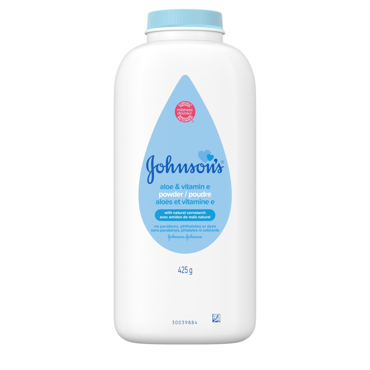 Johnson's Baby Powder, Naturally Derived Cornstarch with Aloe & Vitamin E for Delicate Skin, Hypoallergenic and Free of Parabens, Phthalates, and Dyes for Gentle Baby Skin Care, 15 oz