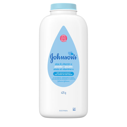 Johnson's Baby Powder, Naturally Derived Cornstarch with Aloe & Vitamin E for Delicate Skin, Hypoallergenic and Free of Parabens, Phthalates, and Dyes for Gentle Baby Skin Care, 15 oz