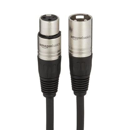 Amazon Basics XLR Microphone Cable for Recording Studio Speaker, PA System, All Copper Conductors, 10 ft, Black