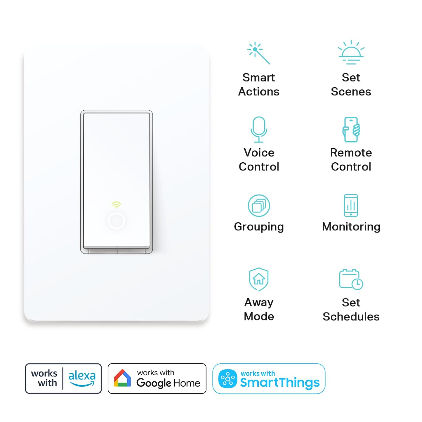 Kasa Smart 3 Way Switch HS210 KIT, Needs Neutral Wire, 2.4GHz Wi-Fi Light Switch works with Alexa and Google Home, UL Certified, No Hub Required, White,2 Count (Pack of 1)
