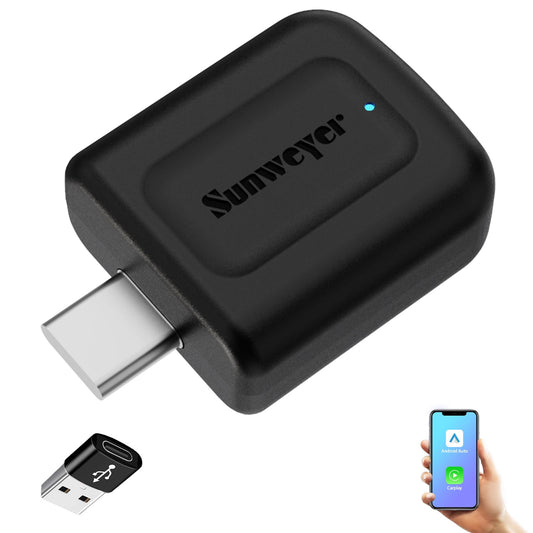 2024 Latest Wireless CarPlay & Android Auto Dongle 2 in 1 Auto Connect Box,USB Type-C Port,Supports Online Updates Wired to Wireless Adapter