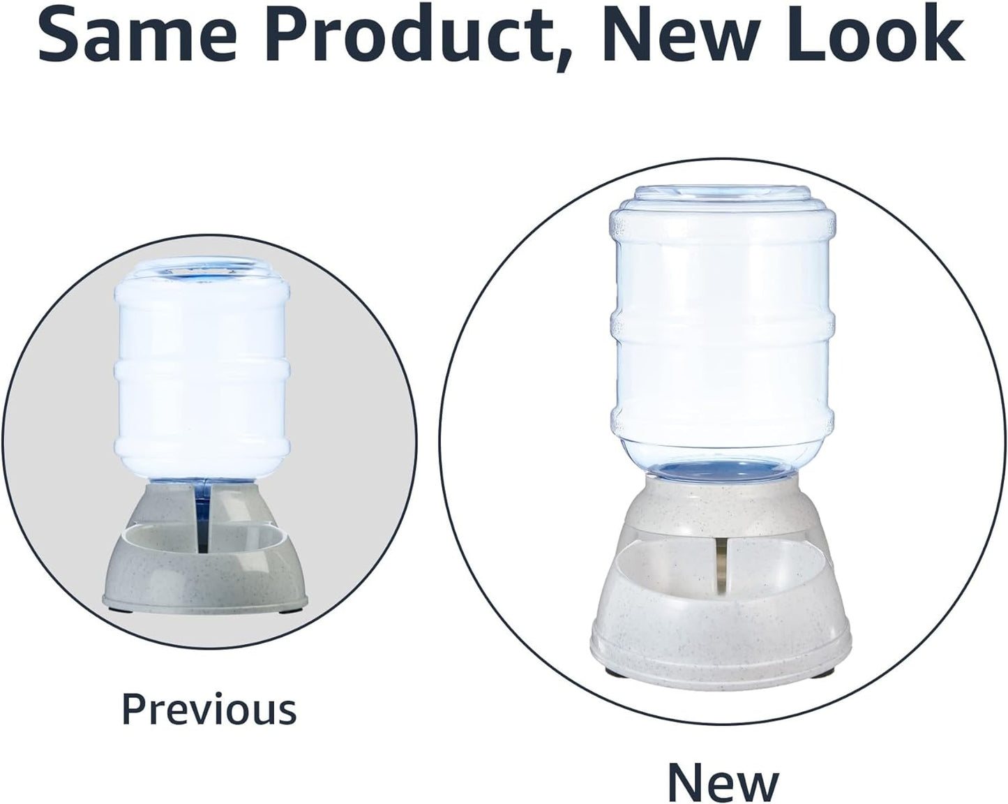 Amazon Basics Gravity Pet Water Dispenser for Cat, Dog, 1 Gallon Capacity, Gray