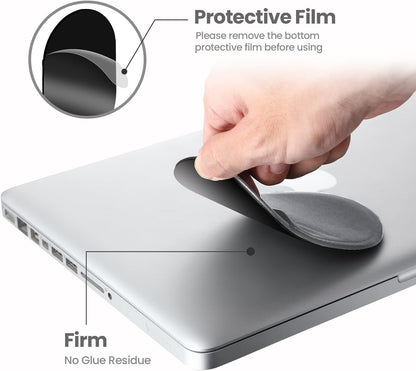 Epessa Universal Stick-On Mouse Pouch, Mouse Holder for Wireless Mouse, Mouse Sleeve for Laptop, Reusable Adhesive, No Glue Residue, Compatible with iPad or MacBook (Grey)