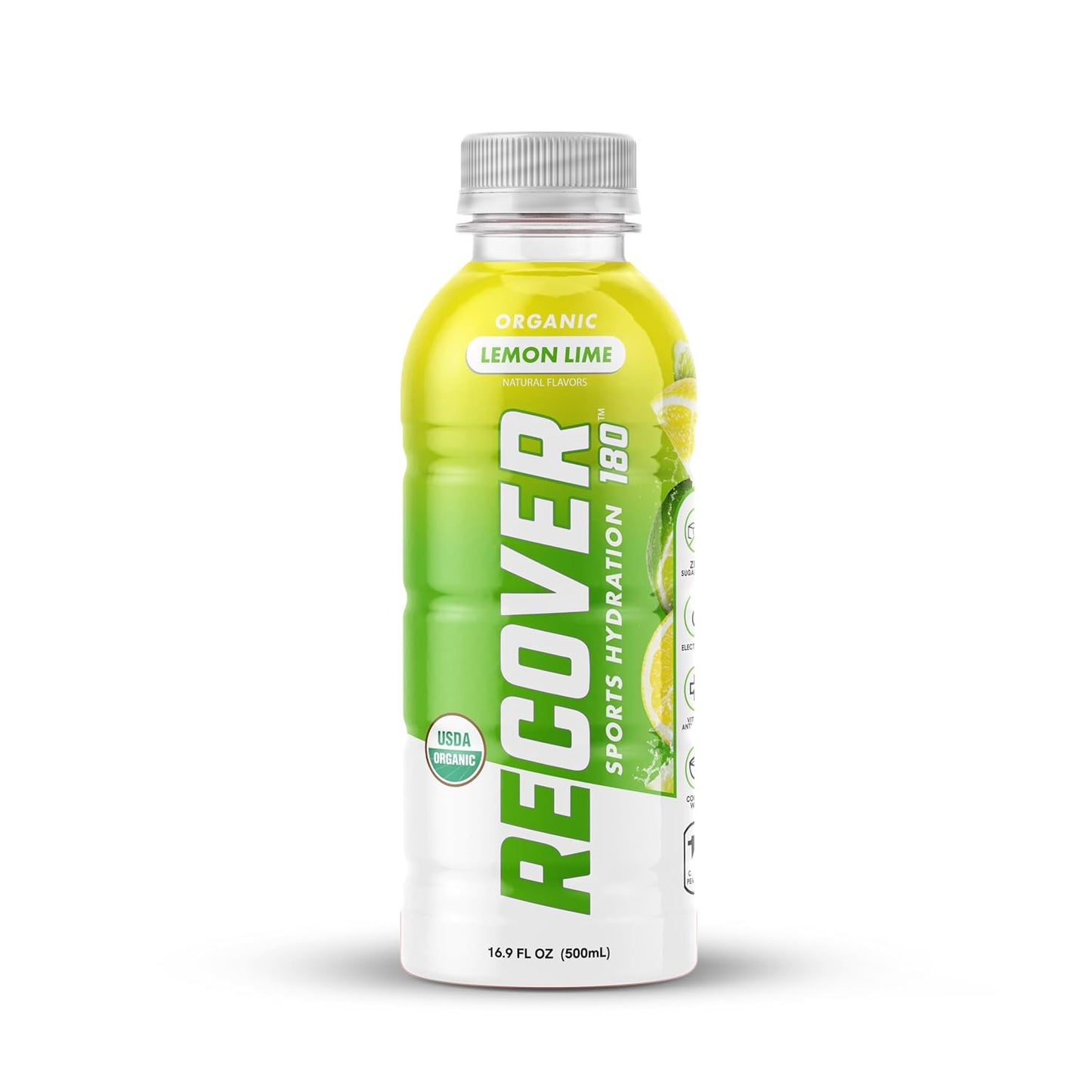 RECOVER 180 Organic Hydration Sports Drink, No Sugar Added, 15 Calorie Sports Beverage, Organic Flavors With Vitamins, Potassium-Packed Electrolytes (16.9 Fl Oz (Pack of 12), Variety Pack)