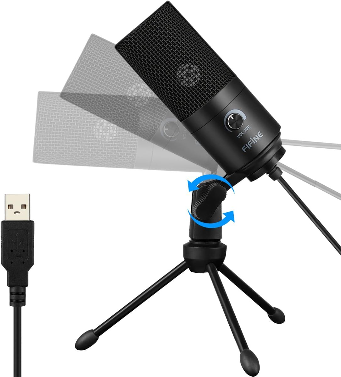 FIFINE USB Microphone, Metal Condenser Recording Microphone for Laptop MAC or Windows Cardioid Studio Recording Vocals, Voice Overs,Streaming Broadcast and YouTube Videos-K669B