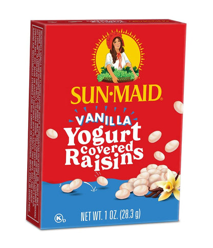 Sun-Maid Vanilla Yogurt Coated Raisins - (6 Pack) 1 oz Snack-Size Box - Yogurt Covered Dried Fruit Snack for Lunches and Snacks