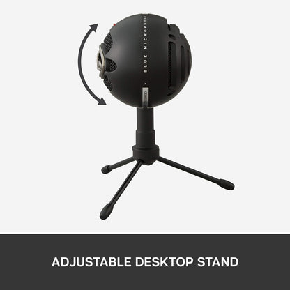 Blue Snowball iCE USB Microphone for PC, Mac, Gaming, Recording, Streaming, Podcasting, with Cardioid Condenser Mic Capsule, Adjustable Desktop Stand and USB Cable, Plug 'n Play - Black