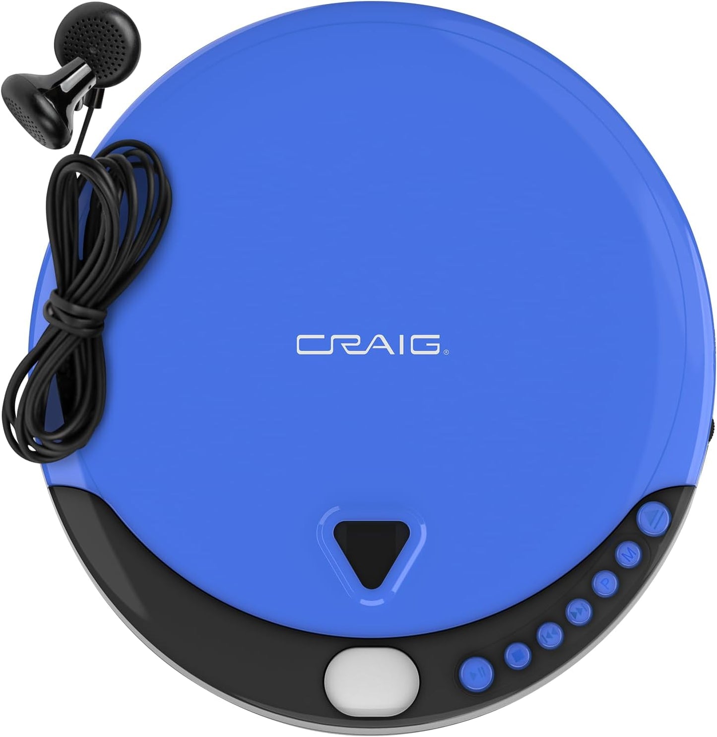 Craig CD2808-BL Personal CD Player with Headphones in Blue and Black | Portable and Programmable CD Player | CD/CD-R Compatible | Random and Repeat Playback Modes |