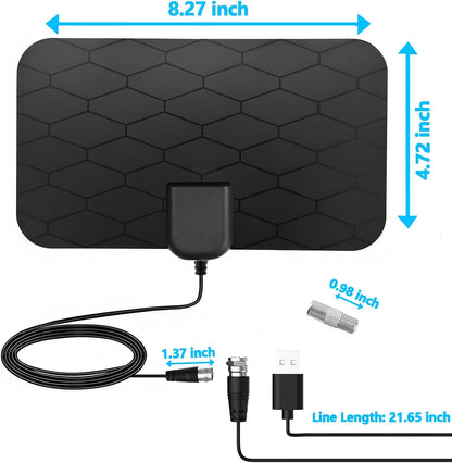Digital TV Antenna,Antenna for Smart TV,360°Reception,Support 4K 1080p Smart Television,Detachable Signal Amplifier-Signal Booster-HDTV Antenna 10ft Coaxial HDTV Cable, Portable HD TV Antenna Indoor