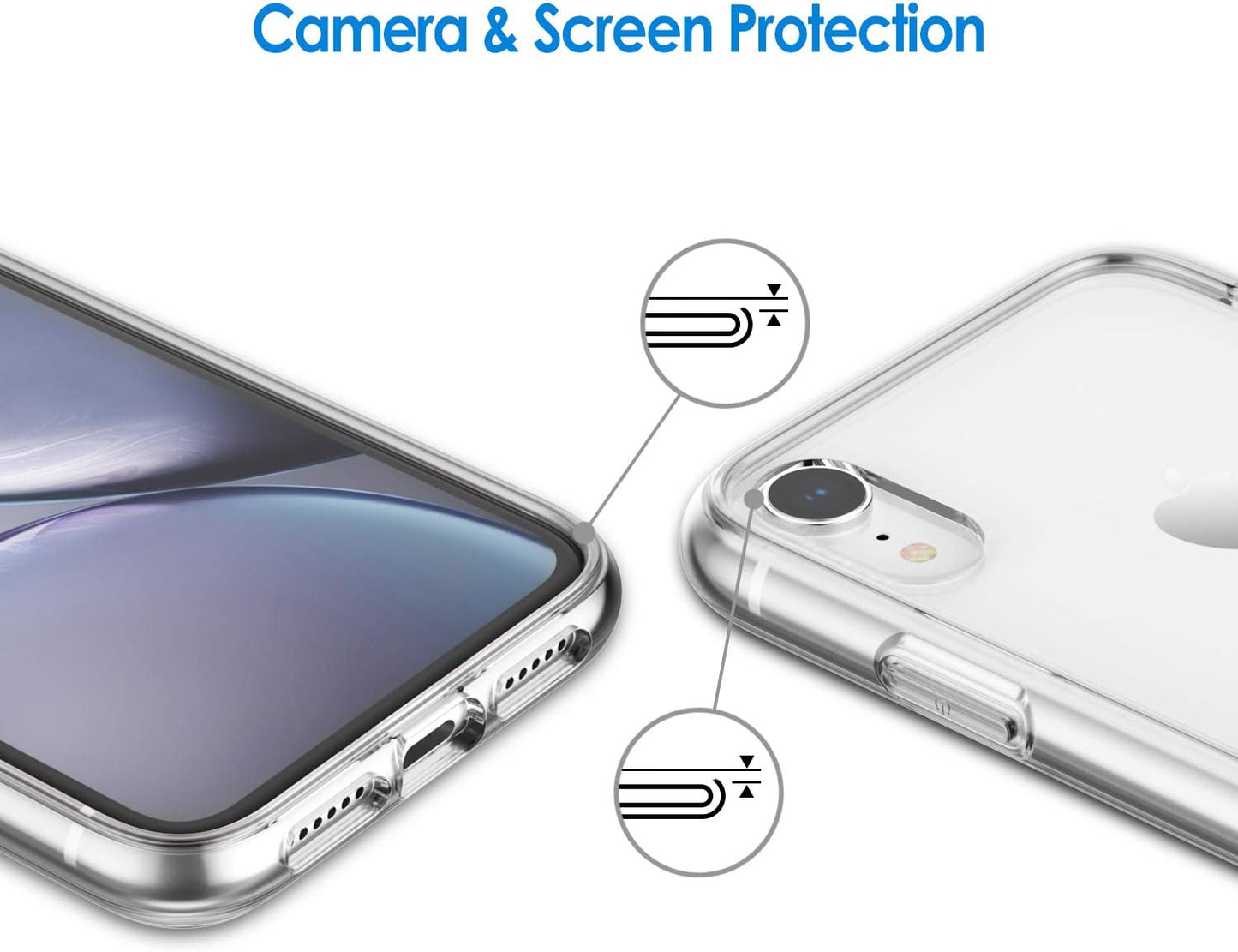 JETech Case for iPhone XR 6.1-Inch, Non-Yellowing Shockproof Phone Bumper Cover, Anti-Scratch Clear Back (Clear)