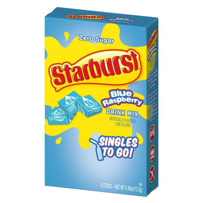 SINGLES TO GO! Starburst Variety pack 5 box, 5 flavor (Raspberry, Cherry, Fruit Punch, Strawberry and Lemon)
