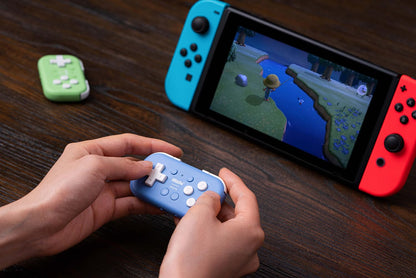 8Bitdo Micro Bluetooth Gamepad Pocket-sized Mini Controller for Switch, Android, and Raspberry Pi, Supports Keyboard Mode (Blue)