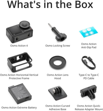DJI Osmo Action 4 Standard Combo, Waterproof Action Camera 4K with 1/1.3" Sensor, Low-Light Imaging, Long-Lasting 160 Mins, Stabilization, Dual Touchscreens, Vlogging Camera for Travel, Sports