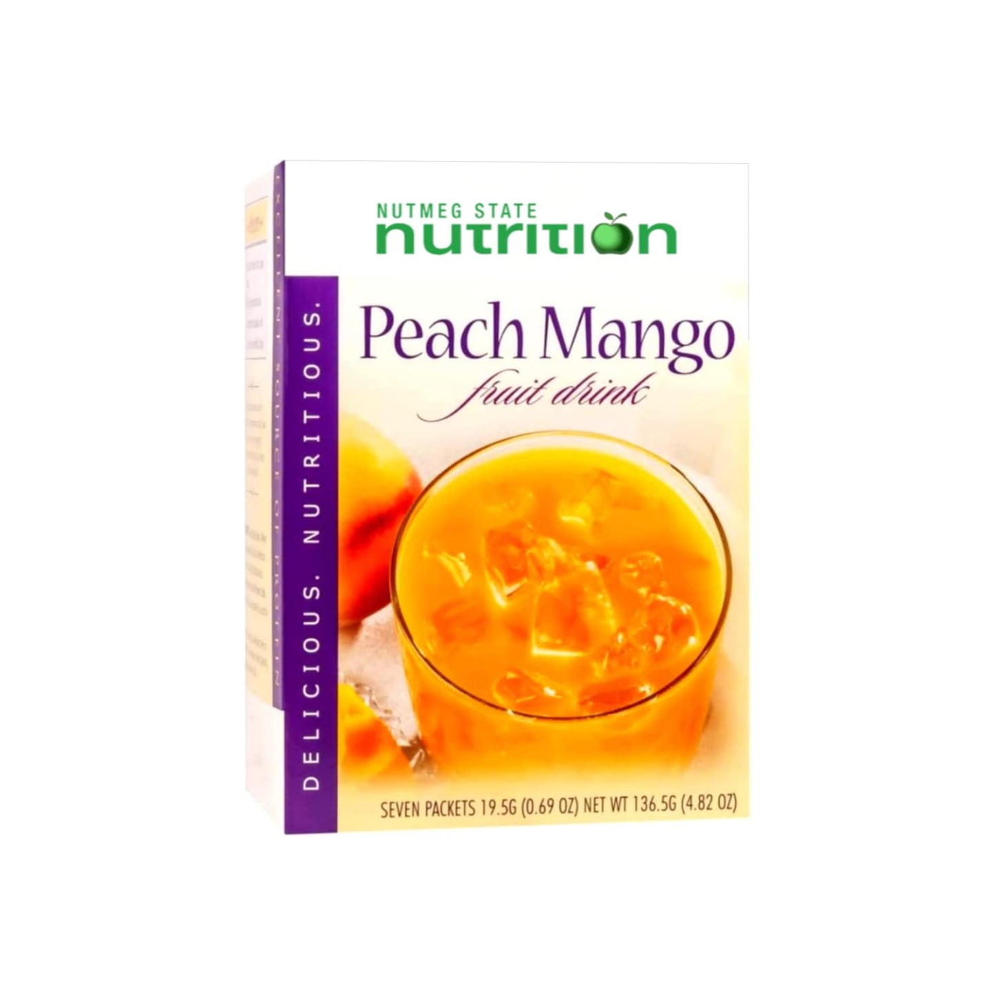 Nutmeg State Nutrition - High Protein Diet Fruit Drink - 15g Protein - Low Calorie - Low Carb - Low Sugar - Fat Free, 7 Servings Per Box (Peach Mango)