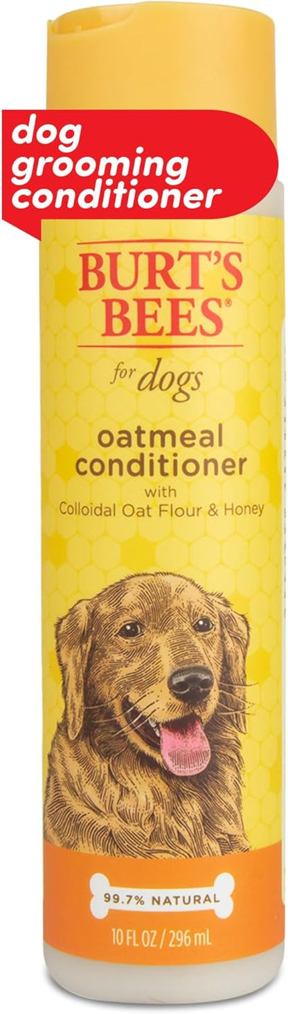 Burt's Bees for Pets Oatmeal Dog Conditioner with Colloidal Oat Flour & Honey - Soothing and Moisturizing Conditioner for Dogs with Dry Skin and Coat, Dog Grooming Supplies, 10 Fl Oz