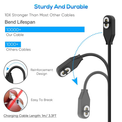 Charging Cable for Shokz Openrun/Openrun Pro/Opencomm/OpenRun Mini & Aftershokz Headphones Aeropex AS800 with USB C Adapter, 3.3ft USB Magnetic Charger Cord for Shokz Bone Conduction Headphones