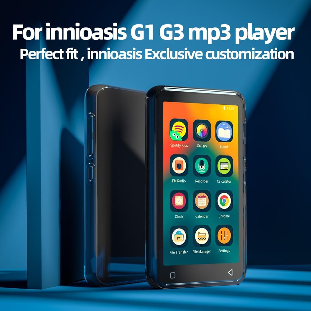 innioasis G1 G3 Mp3 Player Case, Clear Case for Mp3 Player Anti-Scratch Shock Absorption 4.0 inch Case Crystal Clear