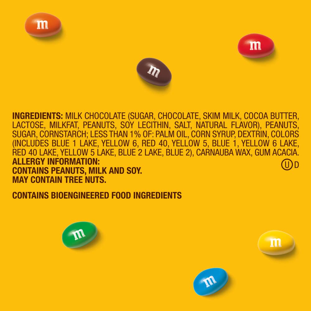 M&M'S Peanut Milk Chocolate Candy Bulk Pack, Party Size, 38 oz Bag