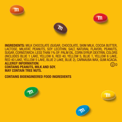 M&M'S Peanut Milk Chocolate Candy Bulk Pack, Party Size, 38 oz Bag