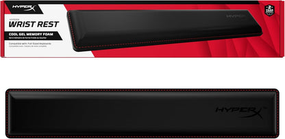 HyperX Wrist Rest - Full Sized - Cooling Gel - Memory Foam - Anti-Slip - Ergonomic - Keyboard Accessory, Black