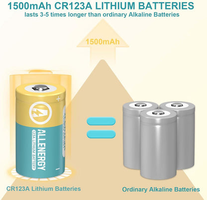 CR123A 3V Lithium Battery CR17345 3 Volt 123A Batteries 6 Pack High Capacity, 10 Years Shelf Life