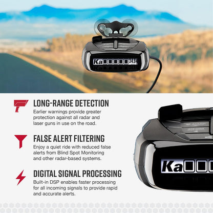 Cobra RAD 480i Laser Radar Detector – Long Range Detection, Bluetooth, Drive Smarter® App, LaserEye Front and Rear Detection, Digital Signal Processing, Black