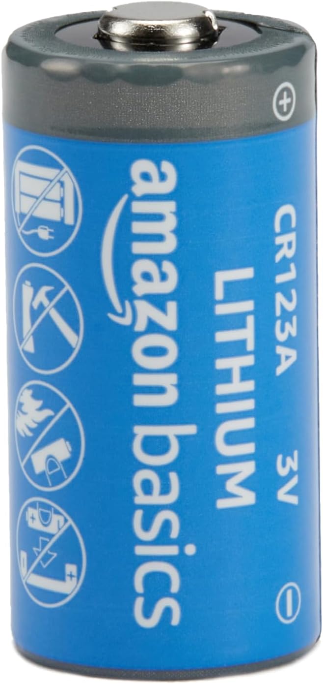 Amazon Basics 6-Pack Non-Rechargeable CR123A Lithium Batteries, 3 Volt, Up to 10-Year Shelf Life