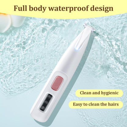 Yilia Upgrade Pet Micro Precision Trimmer, Multifunctional Pet Hair Clippers for Grooming with LED Light, Low Noise Waterproof Rechargeable Pet Paw Trimmer for Pet Paws, Eyes, Ears, Face, Rump (1PC)