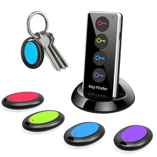 Key Finder,85dB+ Item Locator Tags with 131ft. Working Range,Wireless Key Tracker Remote Finder Locator with Sound for Finding Wallet, Key, Phone, Glasses, Pet Tracker, All Battery Included