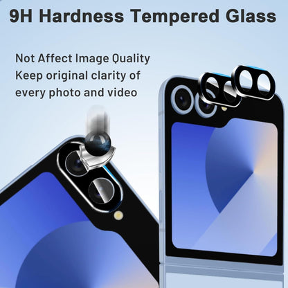 [3 + 3 + 2 Pack] for Samsung Galaxy Z flip 6 5G Screen Protector, 3 Pack Inner TPU Screen Protector + 3 Pack External Tempered Glass + 2 Pack Camera Lens Protector, Easy Install with Alignment Tool