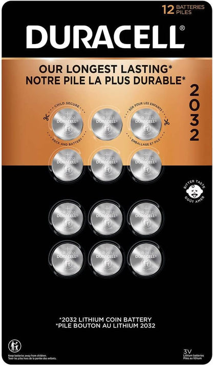 12 Duracell DL2032 Duralock Lithium Batteries Cell Button Electronics (2x6)