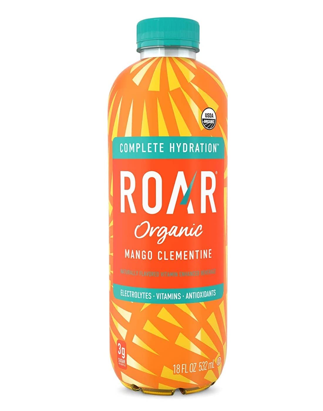 Roar Organic Electrolyte Infusions - 4-Flavor Variety Pack - with Antioxidants, B Vitamins, Low-Sugar, Coconut Water Infused Beverage 18 Fl Oz with Oasis Snacks Sticker (4 Flavor Variety, Pack of 8)