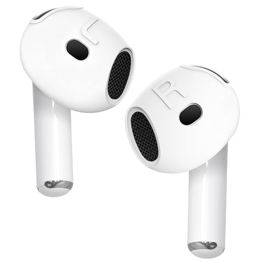 [Fit in Case] 3 Pairs Cover for AirPods 4 DamonLight Anti Scratches Add Grip Sport Ear Tips [US Patent Registered] Compatible with AirPods 4th Generation (White)