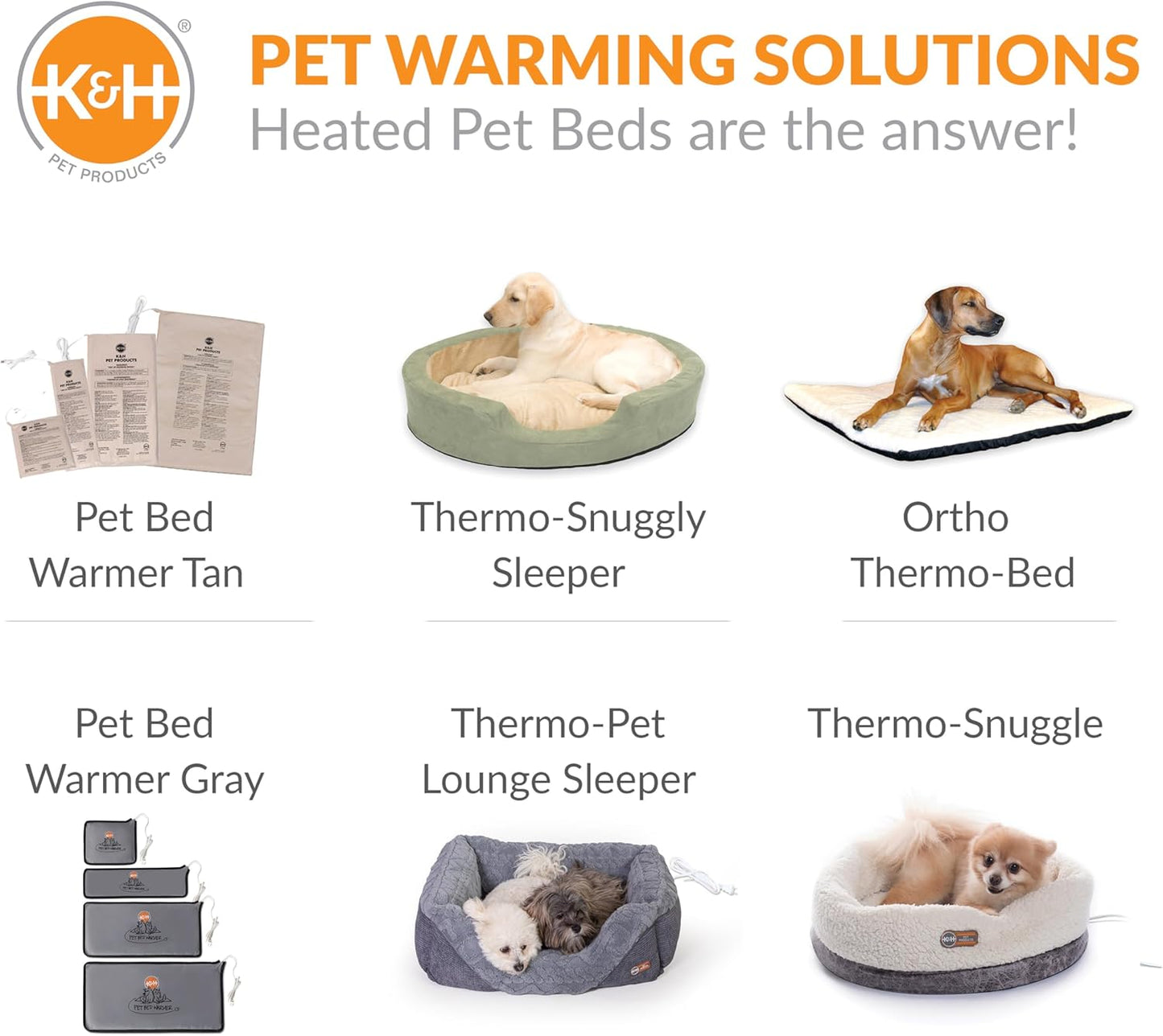 K&H Pet Products Pet Bed Warmer, Turn Any Cat or Dog Bed Into a Heated Cat or Dog Bed, Waterproof Heated Pad to Insert Inside Indoor Cat and Dog Beds - Gray Large