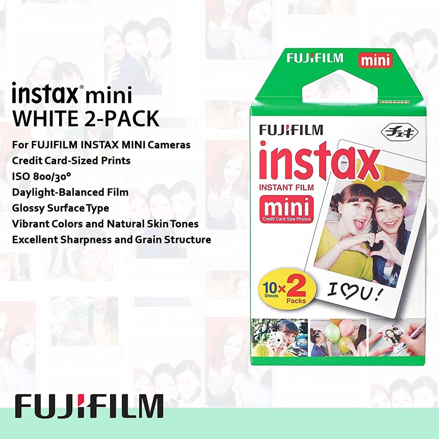 Fujifilm Instax Mini EVO Hybrid Brown Instant Camera | Fuji Instax Mini Twin Pack Instant Film | 32GB microSD | Camera Case - Bundle